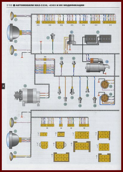 Схема электропроводки маз 5551
